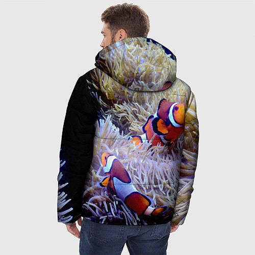 Мужская зимняя куртка Клоуны в актинии / 3D-Черный – фото 4