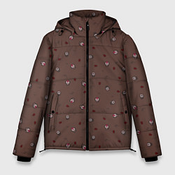 Куртка зимняя мужская The Binding of Isaac small pattern, цвет: 3D-светло-серый