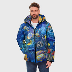 Куртка зимняя мужская Коралловые рыбки, цвет: 3D-черный — фото 2
