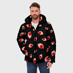 Куртка зимняя мужская Взгляд тьмы, цвет: 3D-красный — фото 2