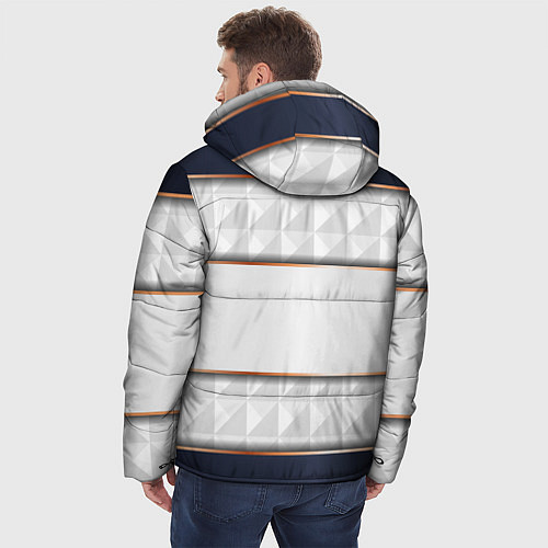 Мужская зимняя куртка White 3d lines / 3D-Черный – фото 4