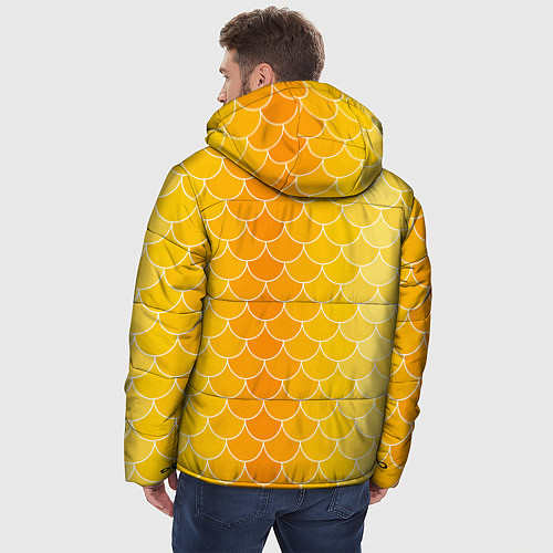 Мужская зимняя куртка Желтая чешуя / 3D-Черный – фото 4