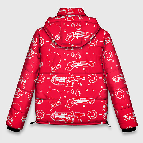 Мужская зимняя куртка Gears pattern / 3D-Красный – фото 2