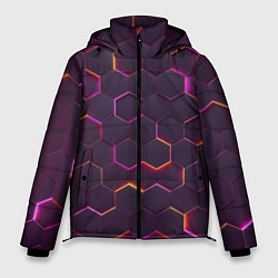 Куртка зимняя мужская НЕОН СОТЫ 3D, цвет: 3D-красный