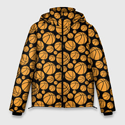 Куртка зимняя мужская Баскетбольные Мячи, цвет: 3D-черный