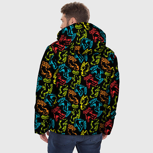 Мужская зимняя куртка Скейтборд / 3D-Черный – фото 4