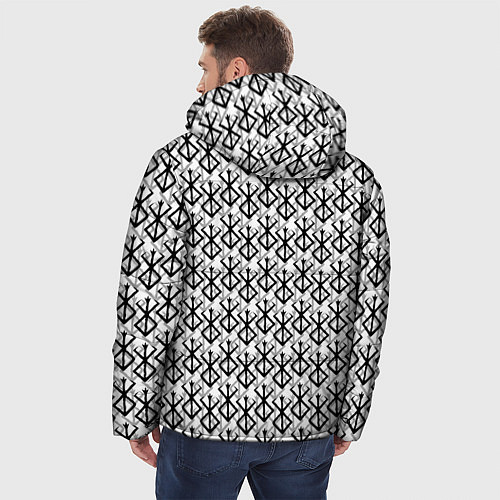 Мужская зимняя куртка Берсерк много логотипов / 3D-Черный – фото 4