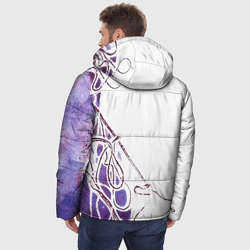 Мужская зимняя куртка Фиолетовые нити / 3D-Черный – фото 4