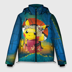Куртка зимняя мужская Пикачу гейша, цвет: 3D-черный