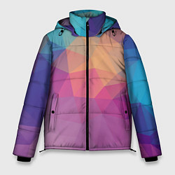 Куртка зимняя мужская Цветные полигоны - Градиент, цвет: 3D-черный