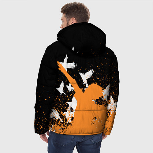 Мужская зимняя куртка Волейбол - Вороны / 3D-Черный – фото 4