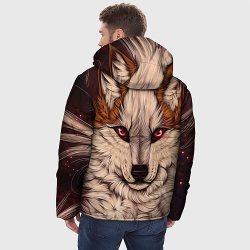 Мужская зимняя куртка Красивая Волчица / 3D-Черный – фото 4