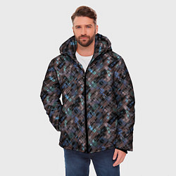 Куртка зимняя мужская Коричневый абстрактный узор, цвет: 3D-светло-серый — фото 2