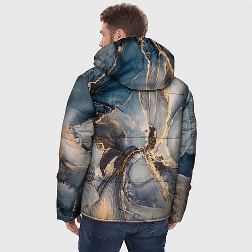 Мужская зимняя куртка Fluid art ink mix / 3D-Черный – фото 4