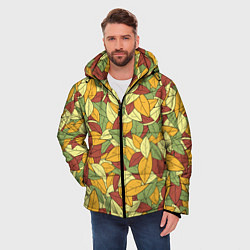 Куртка зимняя мужская Яркие осенние листья, цвет: 3D-красный — фото 2