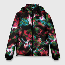 Куртка зимняя мужская Гранжевый абстрактный узор, цвет: 3D-черный