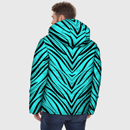 Мужская зимняя куртка Абстратный полосатый узор / 3D-Черный – фото 4