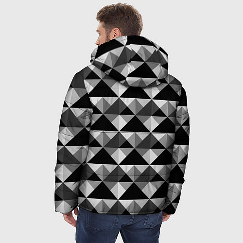Мужская зимняя куртка Современный геометрический / 3D-Черный – фото 4