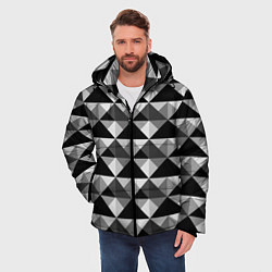 Куртка зимняя мужская Современный геометрический, цвет: 3D-черный — фото 2