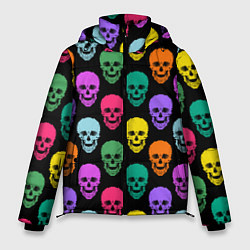 Куртка зимняя мужская Разноцветные черепа Готика, цвет: 3D-черный