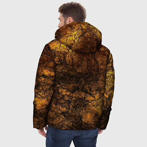 Мужская зимняя куртка Желто-черная текстура камня / 3D-Черный – фото 4