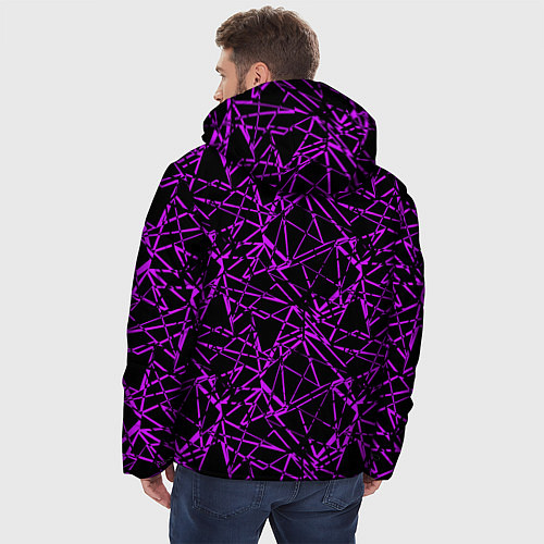 Мужская зимняя куртка Фиолетово-черный абстрактный узор / 3D-Черный – фото 4
