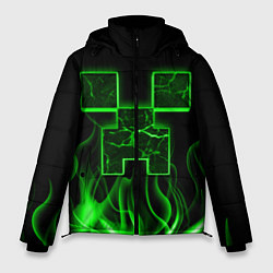 Куртка зимняя мужская MINECRAFT TEXTURE FIRE, цвет: 3D-черный