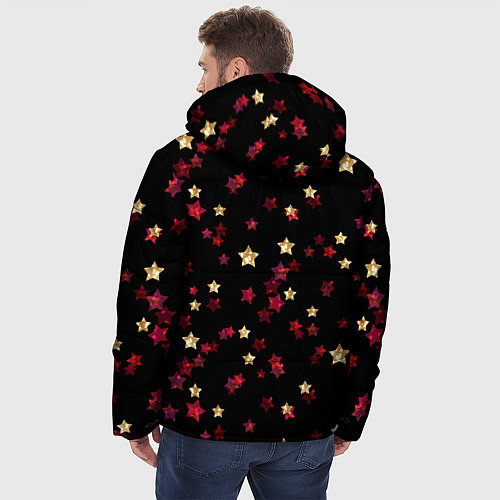 Мужская зимняя куртка Блестящие звезды на черном / 3D-Черный – фото 4