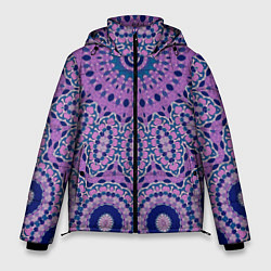Куртка зимняя мужская Сиреневый калейдоскоп, цвет: 3D-светло-серый