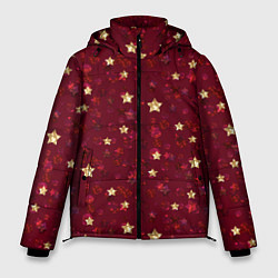 Куртка зимняя мужская Россыпи золотых звезд, цвет: 3D-черный
