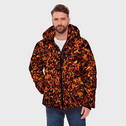 Куртка зимняя мужская Лавовые разводы, цвет: 3D-черный — фото 2