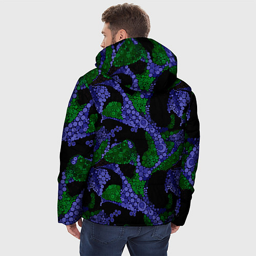 Мужская зимняя куртка Абстрактный темный в горох / 3D-Черный – фото 4