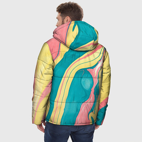 Мужская зимняя куртка Красочный развод / 3D-Черный – фото 4