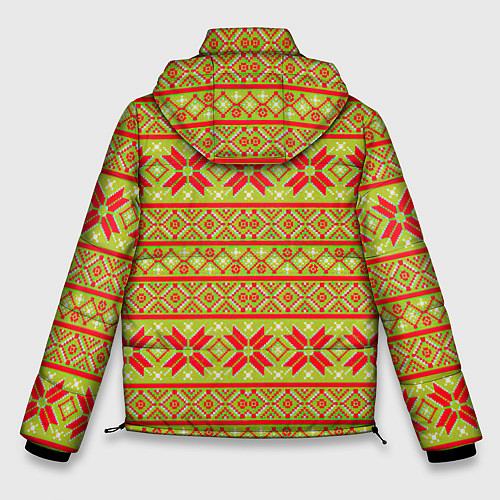 Мужская зимняя куртка Вязаный рисунок / 3D-Красный – фото 2