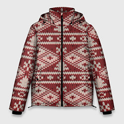 Куртка зимняя мужская Вязаный рисунок, цвет: 3D-светло-серый