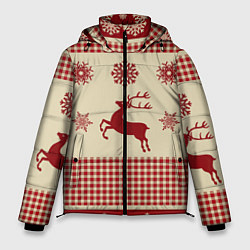 Куртка зимняя мужская Олени, цвет: 3D-красный