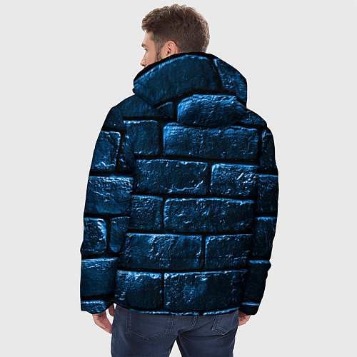 Мужская зимняя куртка Неоновая, кирпичная стена / 3D-Черный – фото 4