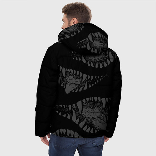 Мужская зимняя куртка Атака вампиров / 3D-Черный – фото 4