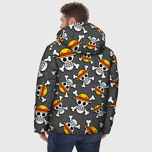 Мужская зимняя куртка Ван-Пис, Мугивара узор / 3D-Черный – фото 4