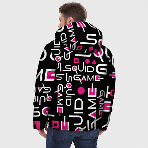 Мужская зимняя куртка SQUID GAME ЛОГО PINK / 3D-Светло-серый – фото 4