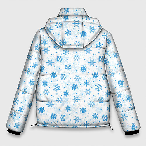 Мужская зимняя куртка Снежинки снежные узоры / 3D-Светло-серый – фото 2