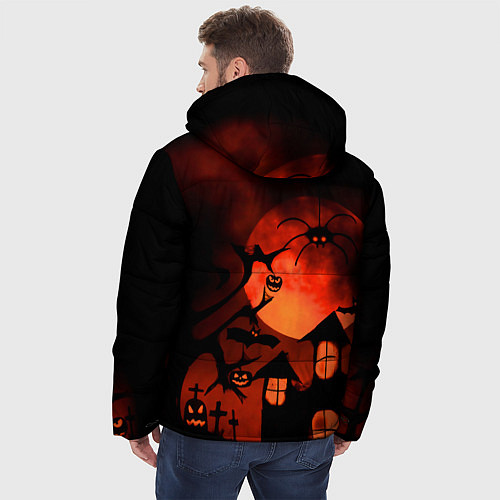 Мужская зимняя куртка Красная луна на Хэллоуин / 3D-Черный – фото 4