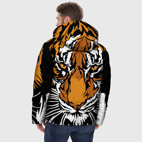Мужская зимняя куртка Взгляд хозяина джунглей / 3D-Черный – фото 4