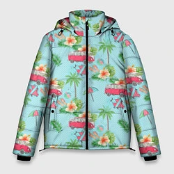 Куртка зимняя мужская Путешествие хиппи, цвет: 3D-светло-серый