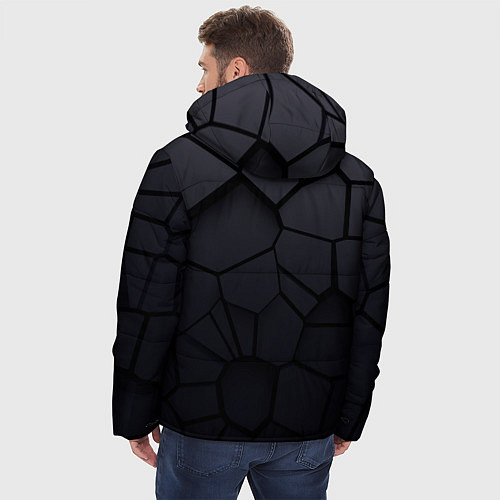 Мужская зимняя куртка Карбоновые 3D плиты 3Д плиты геометрия / 3D-Черный – фото 4