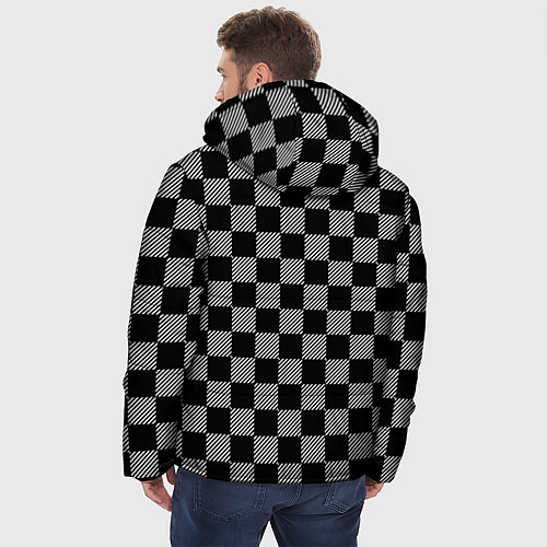 Мужская зимняя куртка Шахматные Клетки / 3D-Черный – фото 4