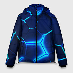 Куртка зимняя мужская 3D ПЛИТЫ NEON STEEL НЕОНОВЫЕ ПЛИТЫ, цвет: 3D-черный