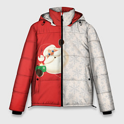 Куртка зимняя мужская Дед Мороз селфи, цвет: 3D-черный