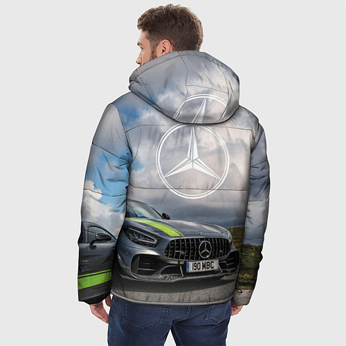 Мужская зимняя куртка Mercedes V8 Biturbo Racing Team AMG / 3D-Светло-серый – фото 4