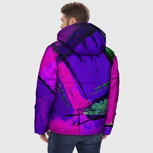 Мужская зимняя куртка Фиолетово! / 3D-Черный – фото 4